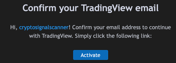 TradingView Sign Up Mail